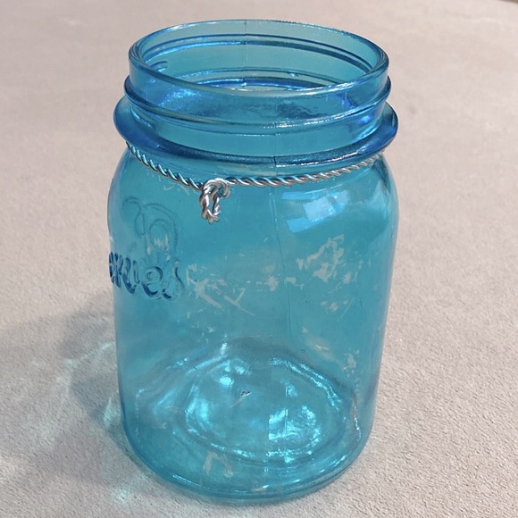 New Classic Preserves Blue Glass Canister Storage Jar Size 6" ! - Picture 4 of 8